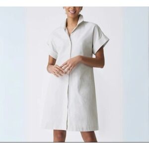 Kal Rieman Holly Kimono Shirt Dress Button Up Roll Sleeve Stone‎ Broadcloth Sz S